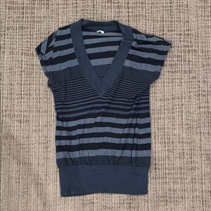 Splendid Striped V-Neck Short Sleeve Top